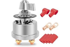 DJYIYEW Battery Disconnect Switch, 12-48V 300A with Panel, Battery Kill Switch, High Current Battery Disconnect Switch for RVs, Cars, Trucks and Boats