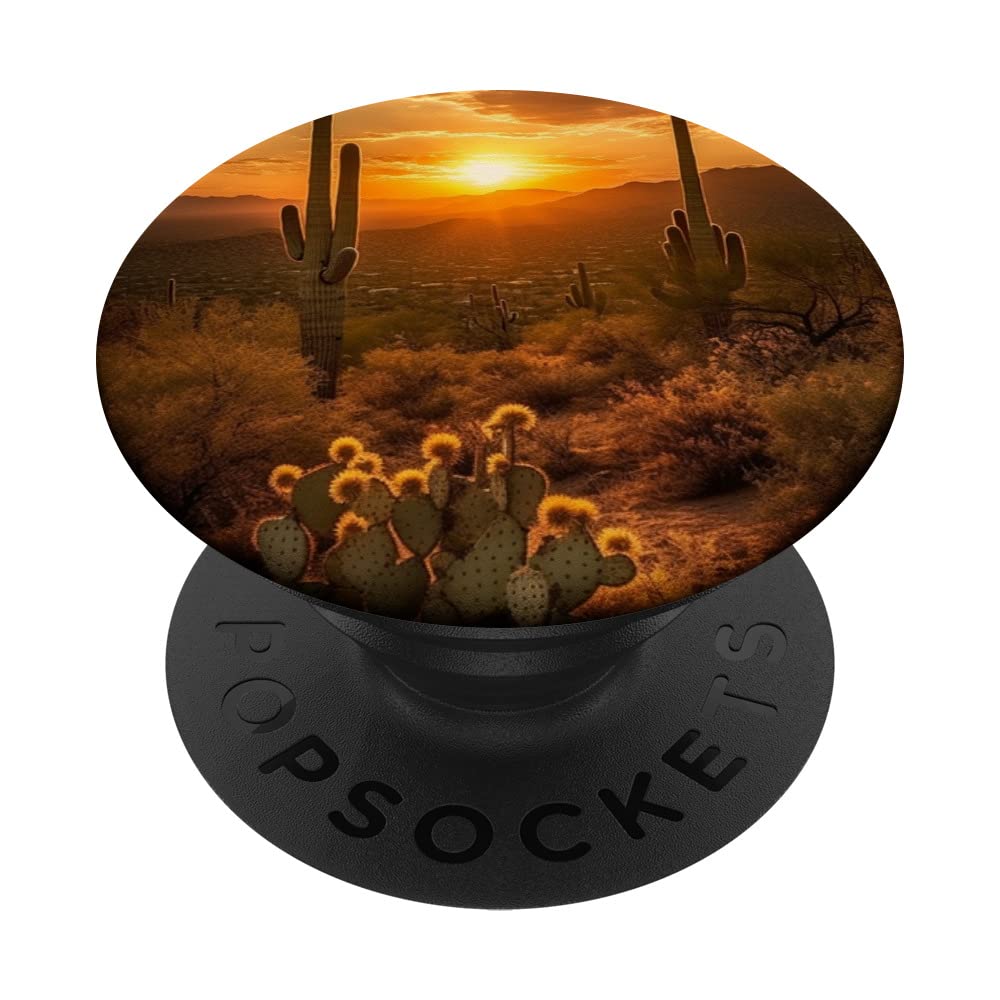 vintage Saguaro Sunset PopSockets Swappable PopGrip