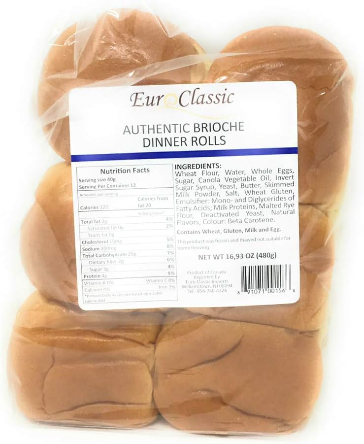 Euro Classic Imports, Rolls Brioche Dinner, 16.93 Ounce