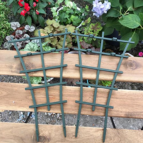 Olpchee 10Pcs Plastic Mini DIY Flower Support Garden Trellis Superimposed Plant Winding Climbing Supports Dark Green