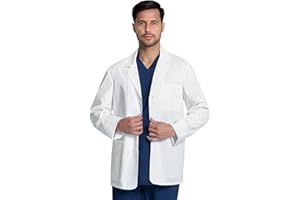 Cherokee Mens Lab Coat 30" Men's Consultation White Coat Durable, Mechanical Stretch - CK401