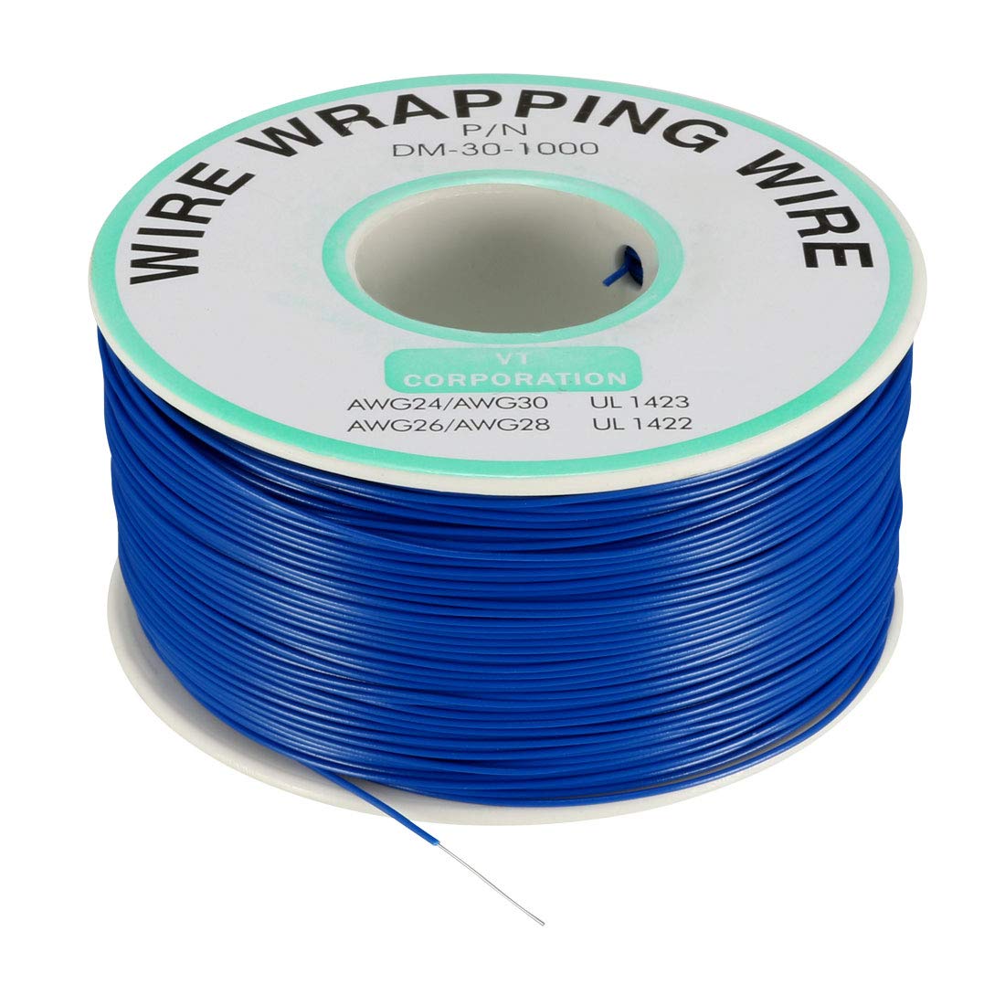 uxcell OK Wire Tin Plated Copper Cord Wire Wrapping P/N DM-30-1000 30 AWG 820ft Length Blue