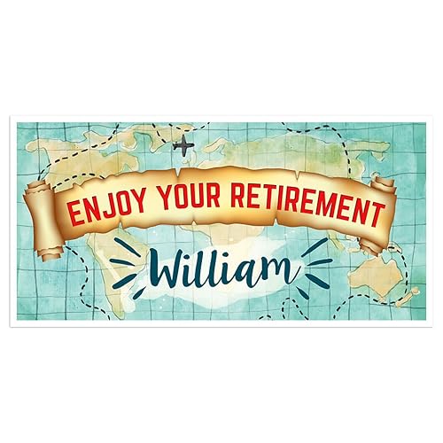 Amazon Com Happy Retirement Map Banner Personalized Party