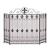 Zingz & Thingz 3 Panel Decorative Iron and Mesh Metal Fireplace Screen, French Revival, 26.375x10x33.25