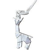 Origami Giraffe Necklace in Sterling Silver with 18 Inch Chain