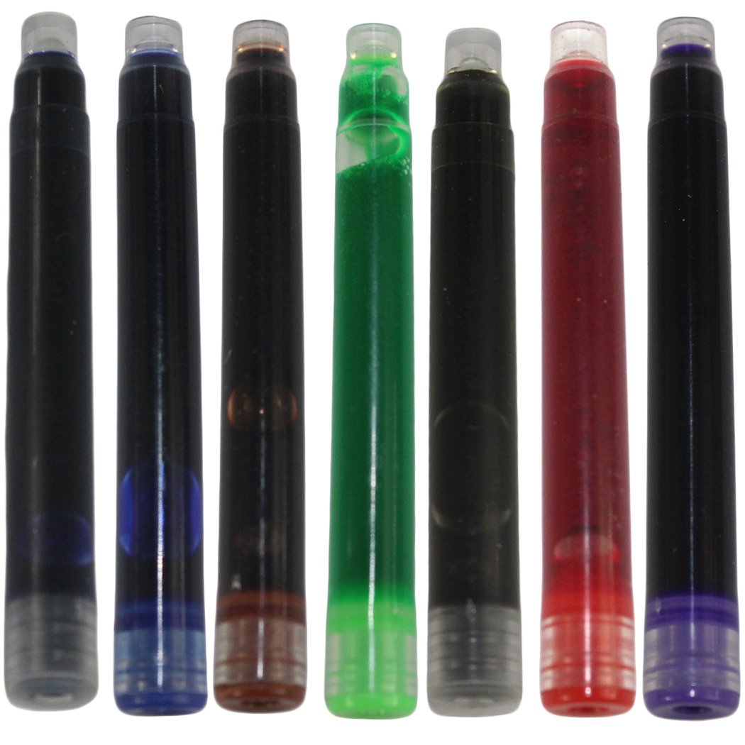Gullor 35 PCS International Size Pen Ink Cartridge to Fit Jinhao Fountain Pens, 7 Colors, 7 Packs