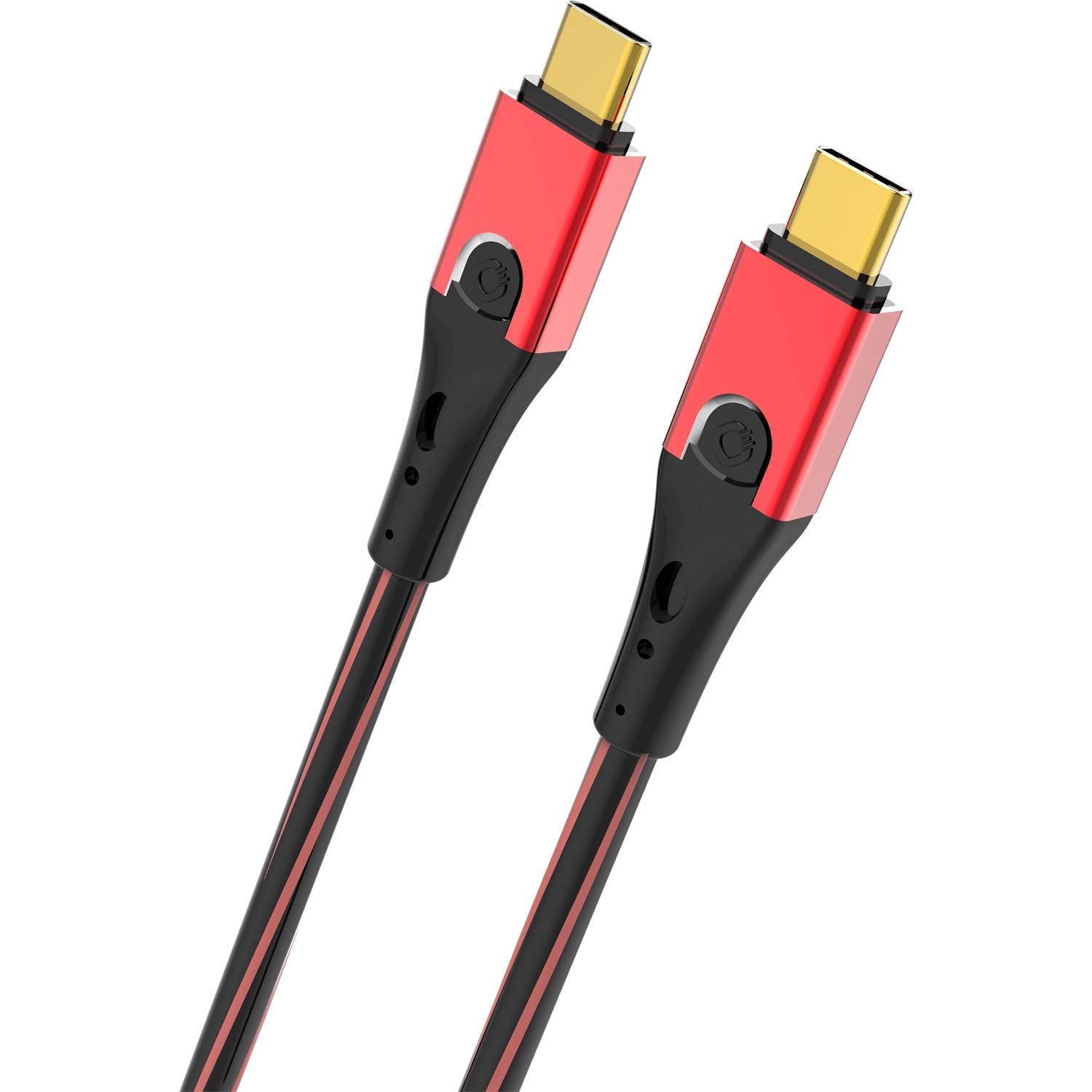OEHLBACH USB-Evolution CC - High Quality USB Cable 3.1 USB-C to 3.1 USB-C (Charging and Data Cable) Black/Red - 2 m
