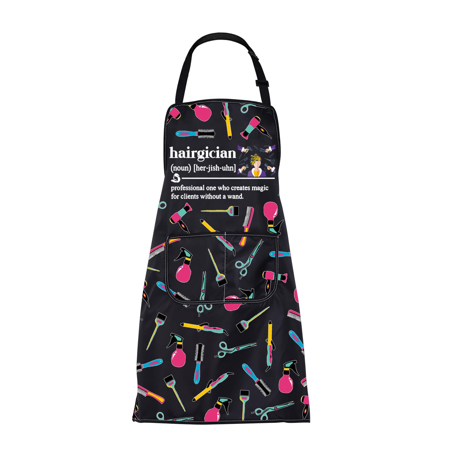 ENSIANTH Hairdressing Apron Hair Stylist Apron Hairdressers Aprons with Pockets Hairgician Gifts Hair Salon Aprons Barber Apron (Hairdressing Apron)