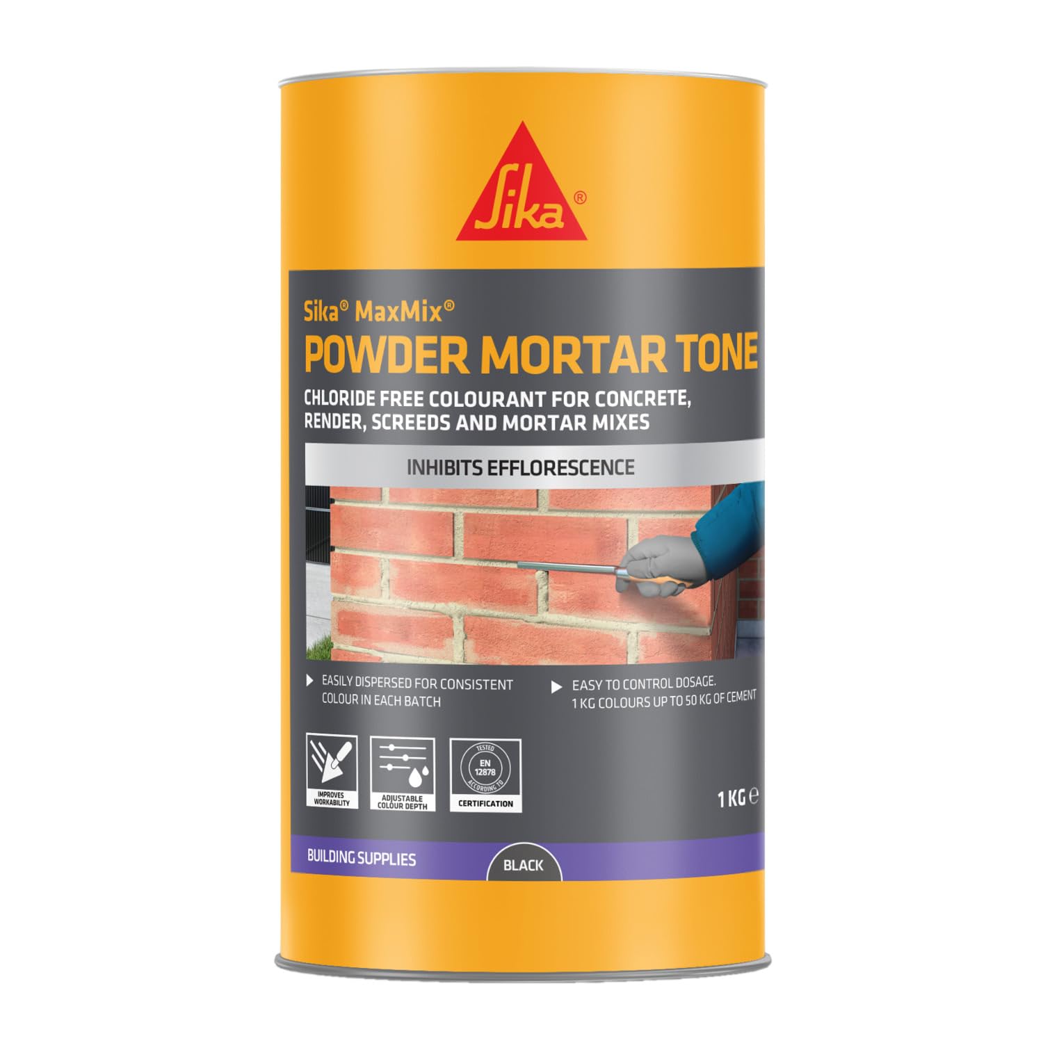 Everbuild 208 Powder Mortar Tone – Reduces Pigment Bleeding and Segregation – Black – 1kg