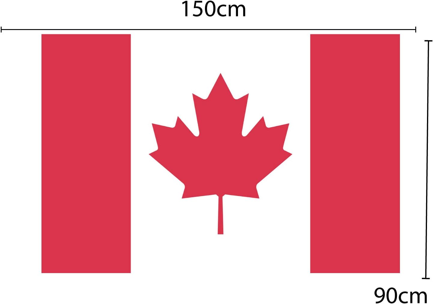 TRIXES Large Canadian Flag 5ft x 3ft Canada Flag, for Canada Day Football, Sporting Events - Image 3