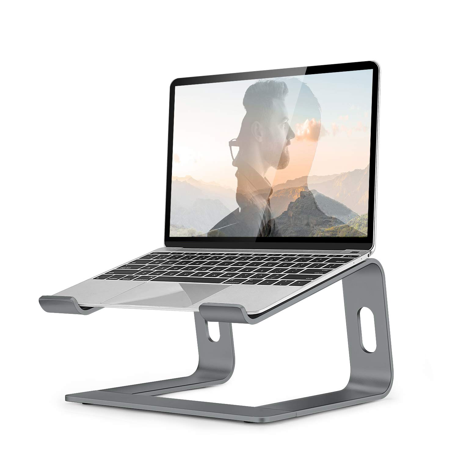 Laptop Stand, OCDAY Aluminum Removable Laptop Riser, Ventilated Notebook Stand Compatible with Mac MacBook Pro Air, Lenovo, HP, Dell, and Others(10-15.6 inch)