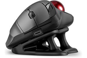 Nulea M511 Wireless Trackball Mouse, Rechargeable Ergonomic Thumb-Control Mouse with Tilt Stand, Smooth & Precision Tracking,