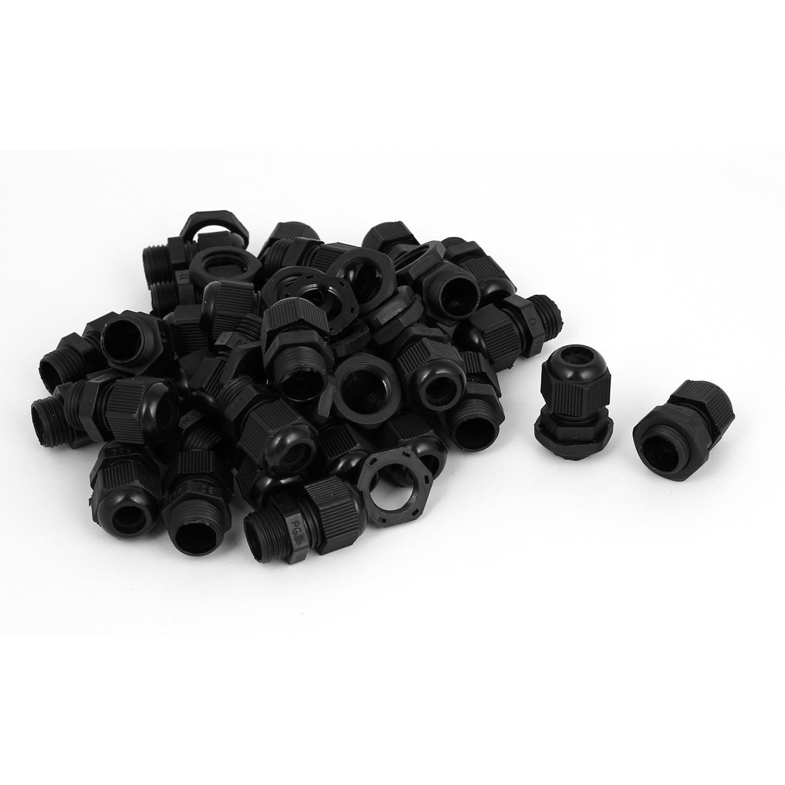 Sourcingmap PG9 3.5-8mm Cable Glands Fastener Connector 16mm Dia 50pcs Black