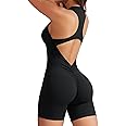 YEOREO Jumpsuits for Women Zip Up Workout Backless One Piece Tummy Control Sleeveless Emma Sexy Yoga Bodysuits