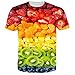 3D Printed Fruits Tee Tops T-Shirt(L,Fruit)