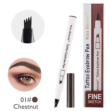 Liquid Eyebrow Pen With Four Tips Tattoo Sense Of Super Duarablefine Sketcheasy To Color Smudge Proofwaterproof Brow Gel For Eyes Makeup01