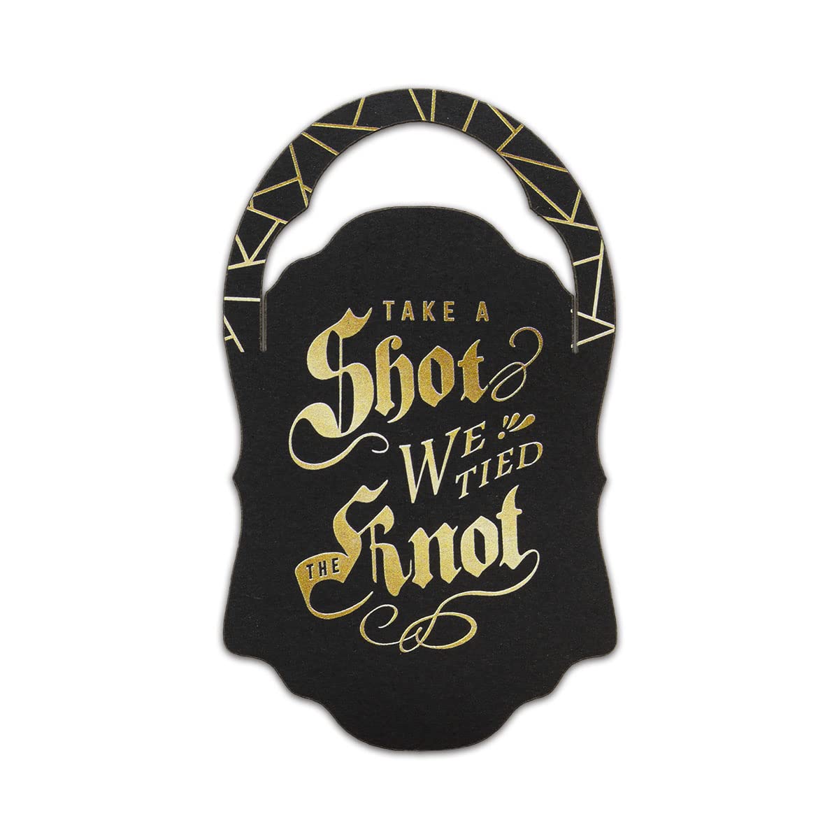 Summer-Ray 50pcs We Tied The Knot so Have a Shot Mini Liquor Bottle Hang Tags Wedding Bridal Shower (Black)