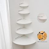 Gieanoo White Corner Shelf 9inch Natural Oak Wood Floating Shelf 90 Degree view 5