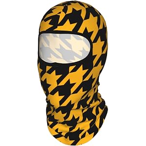 Houndstooth Pink Black Balaclava Ski Mask,Motorcycle Riding Summer Breathable Full Face Cover for Men Women