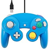 Arrocent GC Controller, Replacement for Gamecube Controller, Compatible with Wired USB Game Cube Controller/PC Windows 7 8 10 PC (Blue)