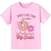 Slurinx Big Sister Announcement T Shirt Toddler Girls Promoted to Big Sister Tees Outfits 1-7 Years