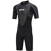 ZCCO Men's Wetsuits 1.5/3mm Premium Neoprene Back Zip Shorty Dive Skin for Spearfishing,Snorkeling, Surfing,Canoeing,Scuba Diving Suits