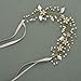 SWEETV Bohemian Headpiece Crystal Pearl Bridal Hair Vine Flower Halo Wedding Headband Tiara