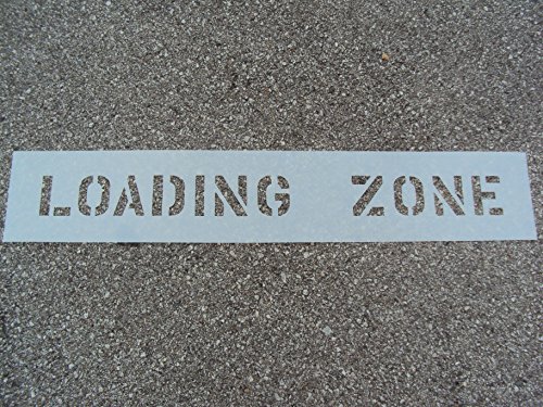 4" LOADING ZONE Stencil - 4 Inch Letters - Parking Lot Stencil - (1/16") ( .060" ) American Striping Co.