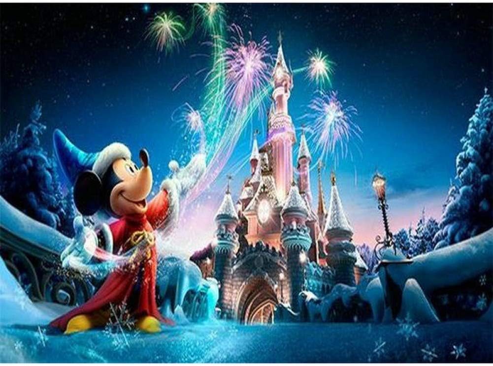 (15.8x19.7inch) Castillo diamante pintura dibujos animados Mickey Mouse