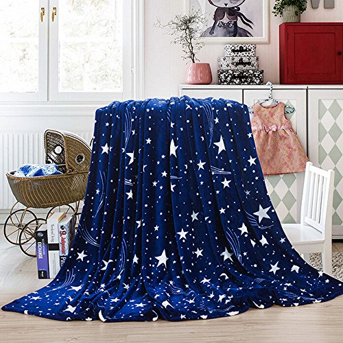 BeautyShe Fleece Blanket,Plush Soft Micro Throw Rugs for Lap, 39.4x27.6 inches Couch Sofa Bed Throw Rug for Kids Adult Men Women (Dark Blue, S) - Thumbnail 2