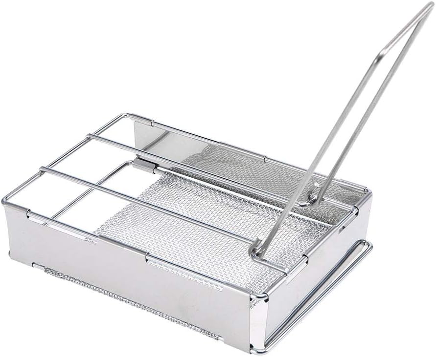 Roeam Outdoor Foldable Stainless Steel Camp Toaster Plate Portable Outdoor Camping Bread Toaster Grill Outdoor Cooking Set Cookware