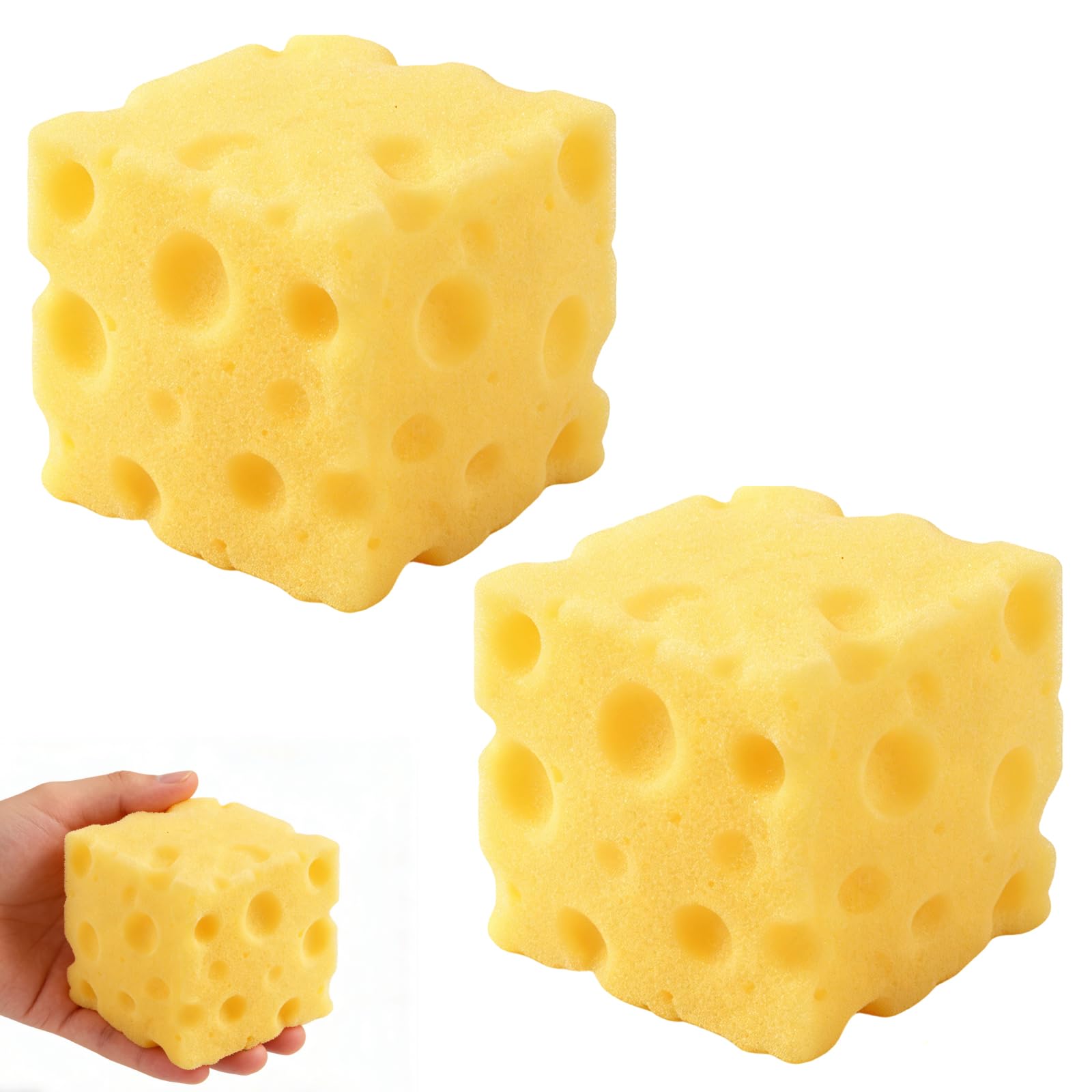 Photo 1 of 2Pcs ?Yellow Cheese Squeeze Toy, Soft Cheese Squishy Toy, Rebounding Sensory,Help for Relax,Focus, Sensory Cheese for & Adults, Cheese Cubes Squishy Toys,Stress Balls for Adults (2.4 in)