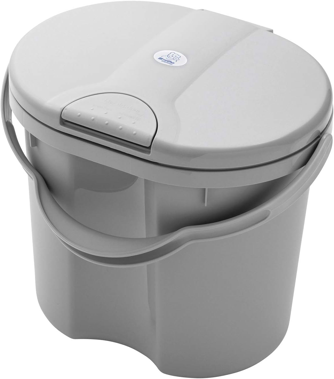 Rotho Babydesign TOP Nappy Pail, with Lid, 11l, 0+ Months, Stone Grey
