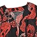 TINHAO Women's Skull Print Sheer Loose Kimono Cardigan Tops Blouse Cover up (XXXL)