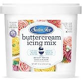 Satin Ice Bright White Buttercream Icing Mix For Cake Decorating (2 Pounds)
