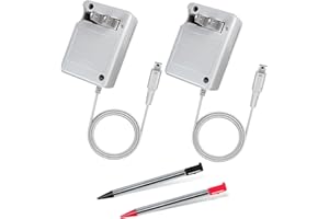 GUBASA AC Adapter Game Charger for Dsi Ndsi 3DS/3DSXL/New 3DS/New 3Dsll/2DS/Dsi/Dsixl 2 Pack with Stylus Pen