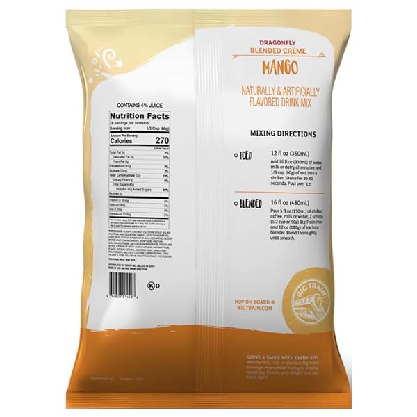 BIG TRAIN DRAGONFLY MANGO BLENDED CRÈME BEVERAGE MIX, 3.5 POUND (PACK OF 1)
