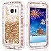 WOLLONY Galaxy S7 Case, 360 Full Body Shockproof Liquid Glitter Quicksand Bling Case Heavy Duty Phone Bumper Soft Non-Slip Clear Rubber Protective Cover for Samsung Galaxy S7(Rose Glod)