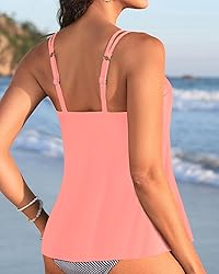 Womens Flowy Tankini Tops Only - Modest Bathing