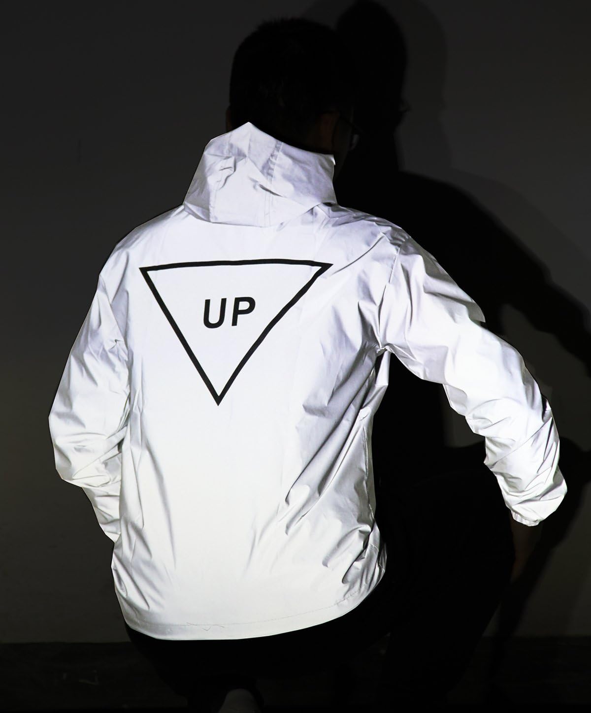 fangfei Reflective Coat Hooded Windbreaker Fashion Runing Jacket(UP)