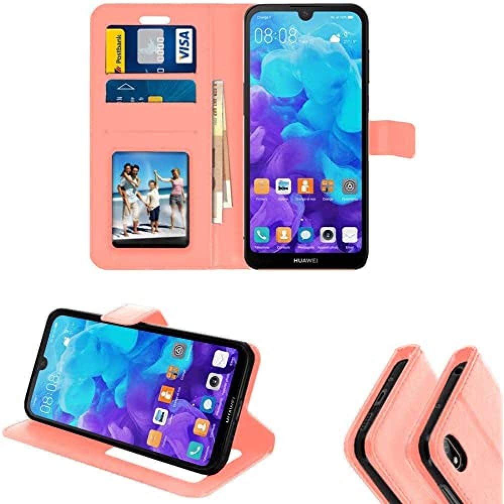iPOMCASE Coque Portefeuille pour Huawei Y5 2019, Rose