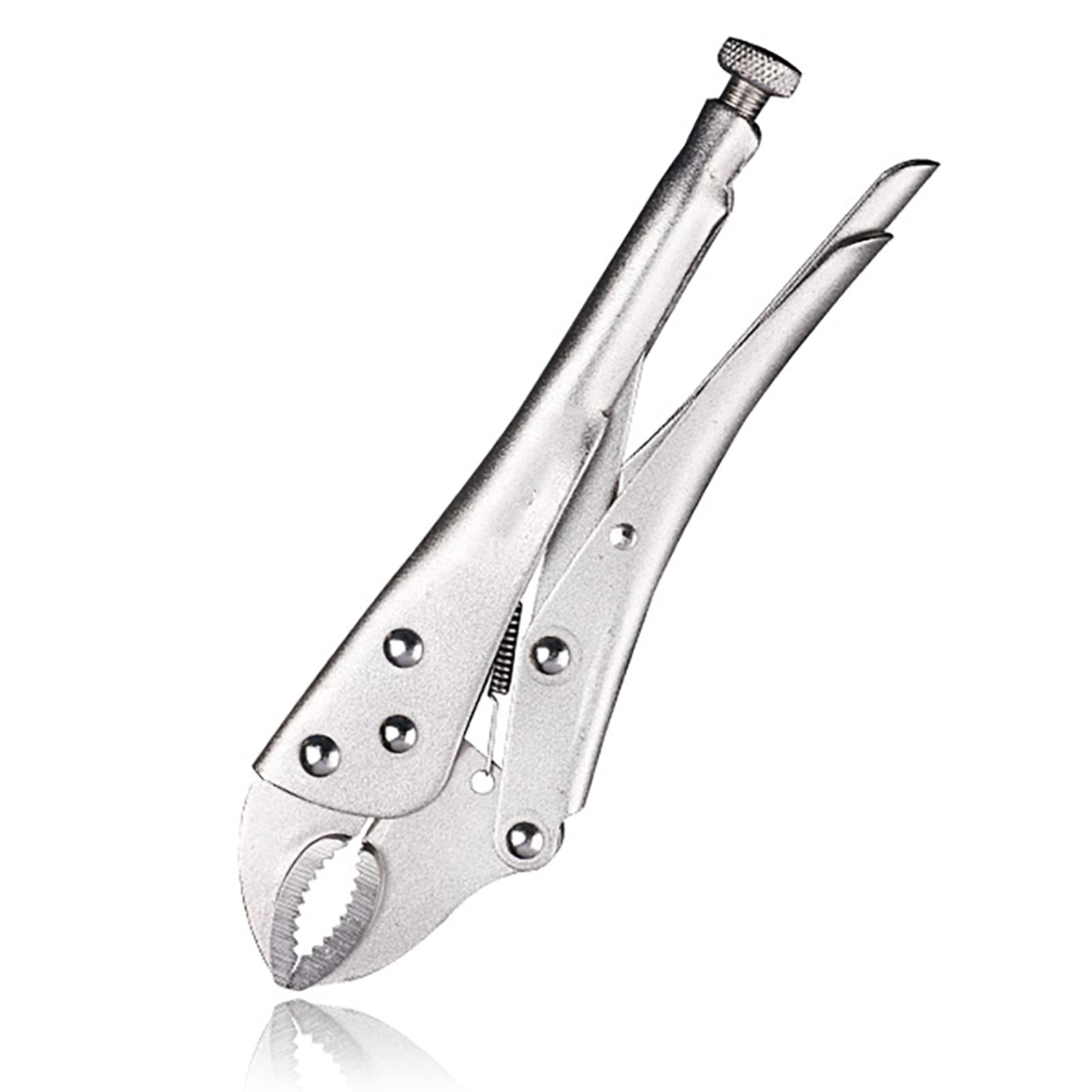 10in C45 Locking Pliers, Diagonal Chamfering Curved Jaw, Miniature Caliper Screws, Round Mouth Vigorous Pliers Welding Fixed Pliers Light Weight, Small Size for Home Use, Engineering(10 inch)