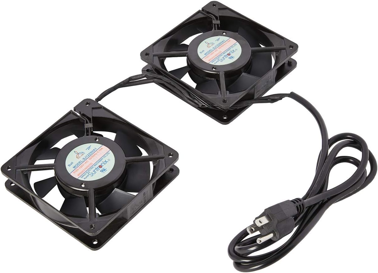 V7 RM2FANS-1N Rack Wall Cabinet 2 Fan Set US