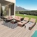 Super Patio Outdoor Chaise Lounge Chair, Patio Pool Lounge Chairs for Outside, Rattan Reclining Chaise Lounger with Adjustable Backrest and Removable Cushion, Beige