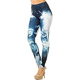 Buttery Soft Fashion Abstract Floral Tribal Print Leggings - One Size