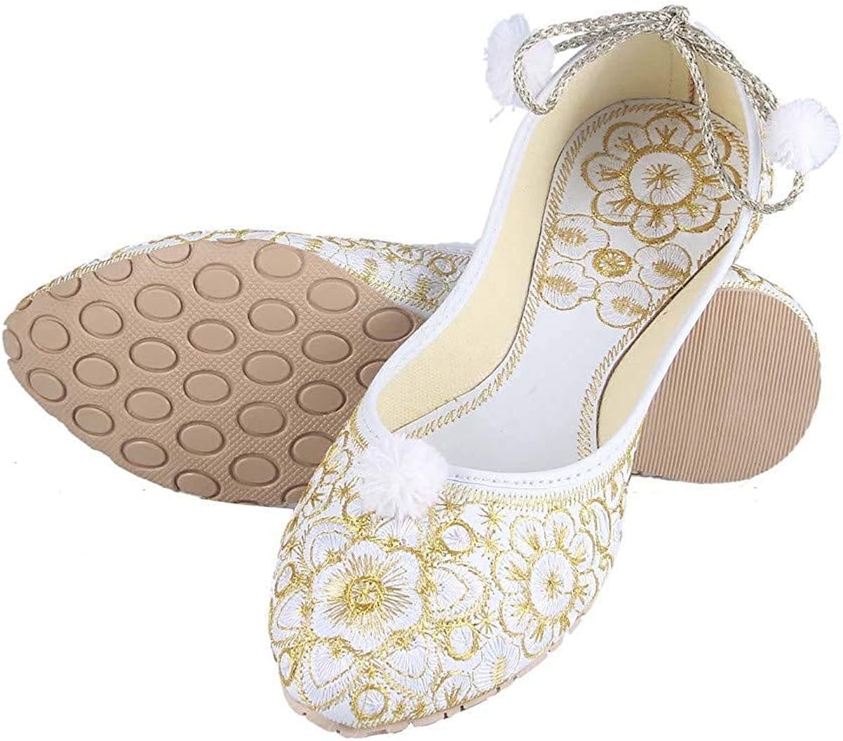 Buy Girls & Women's White Mojari, Girls Punjabi Juti, White, (Numeric_4