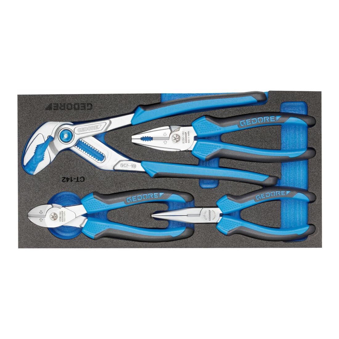 Gedore 1500 CT1-142 VDE Pliers Set in 1/3 Check-Tool-Module