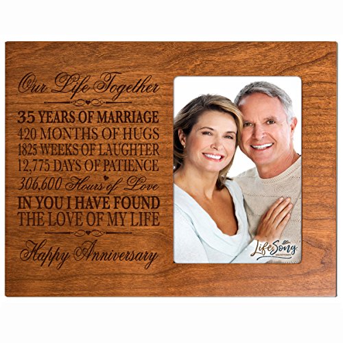 35th Year Wedding Anniversary Gift for Couple 35th Anniversary Gift frame Holds 1 4x6 Photo 8