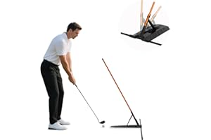 tzvvi Golf Alignment Stick Holder, Golf Training Aid Teaching Equipment for Aiming, for Putting, Aiming, Full Swing Trainer, Posture Corrector, Golf Swing Trainer with Metal Sticks