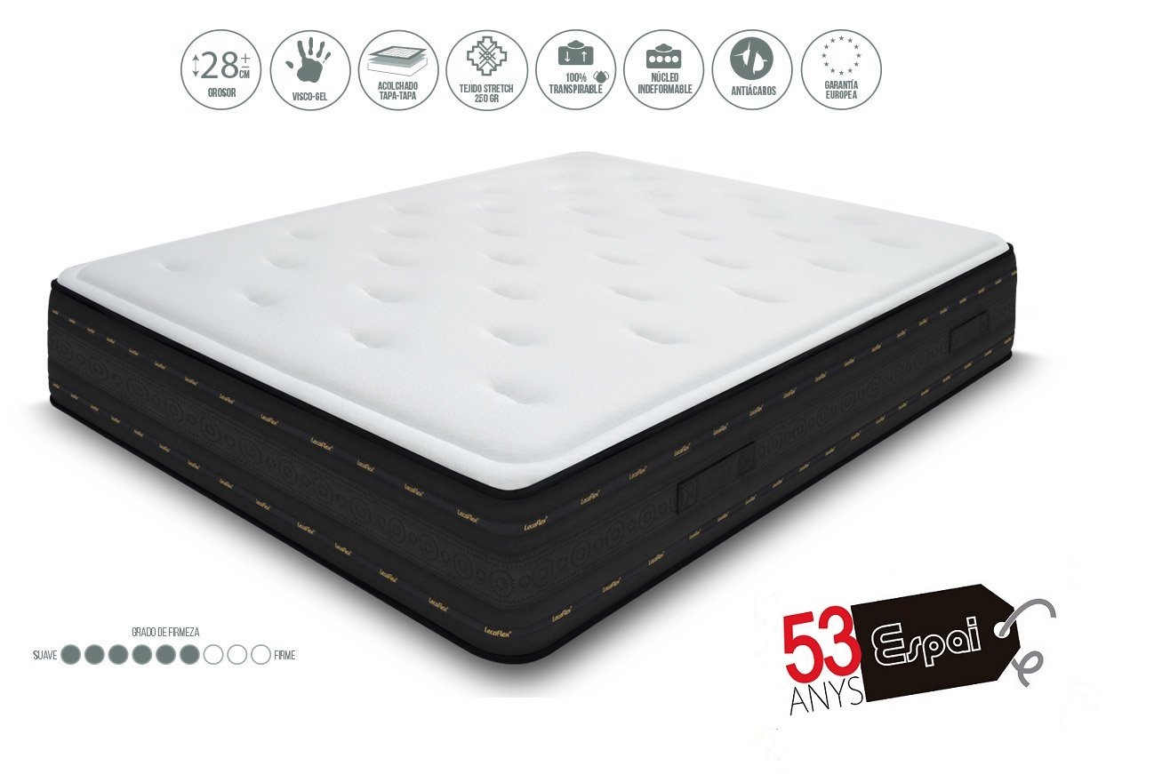 Hogar Decora Colchon Visco Gel Roma, 28 cm Grosor, 180 x 135 cm ...